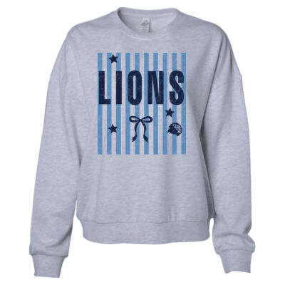 Striped Lions  - Women's California Wave Wash Sunday Crewneck Sweatshirt Thumbnail