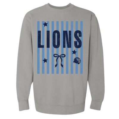 Striped Lions  - Garment Dyed Ringspun Crewneck Sweatshirt Thumbnail