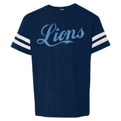 Retro Cursive Lions  - Youth Football Fine Jersey Tee Thumbnail