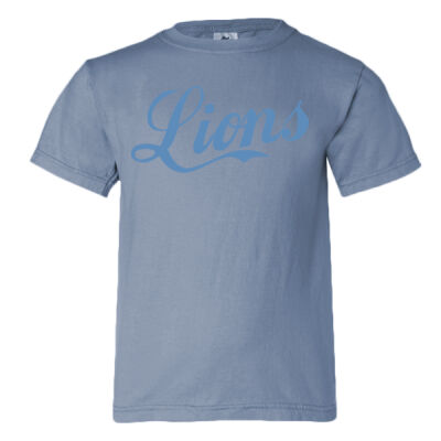 Retro Cursive Lions  - Youth Garment Dyed Ringspun T-Shirt Thumbnail