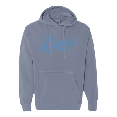 Retro Cursive Lions  - Garment-Dyed Hooded Sweatshirt Thumbnail