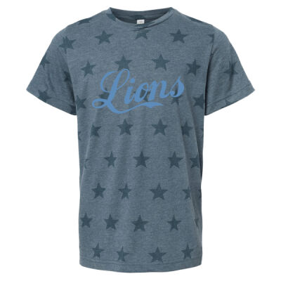 Retro Cursive Lions  - Youth Star Print Tee Thumbnail