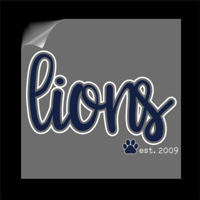 Cursive Lions  - Handheld UV DTF Sticker -  Cup/Phone Size Thumbnail